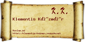 Klementis Kázmér névjegykártya